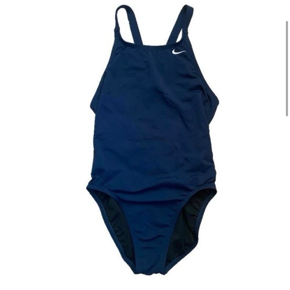 Nike HydraStrong Racerback One-Piece Swimsuit  in Midnight Navy Size 12 - Picture 9 of 11
